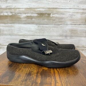 Prada Sport Loafers Black Wool Women Leather Rubber Y2K Designer Luxury 35.5 5.5